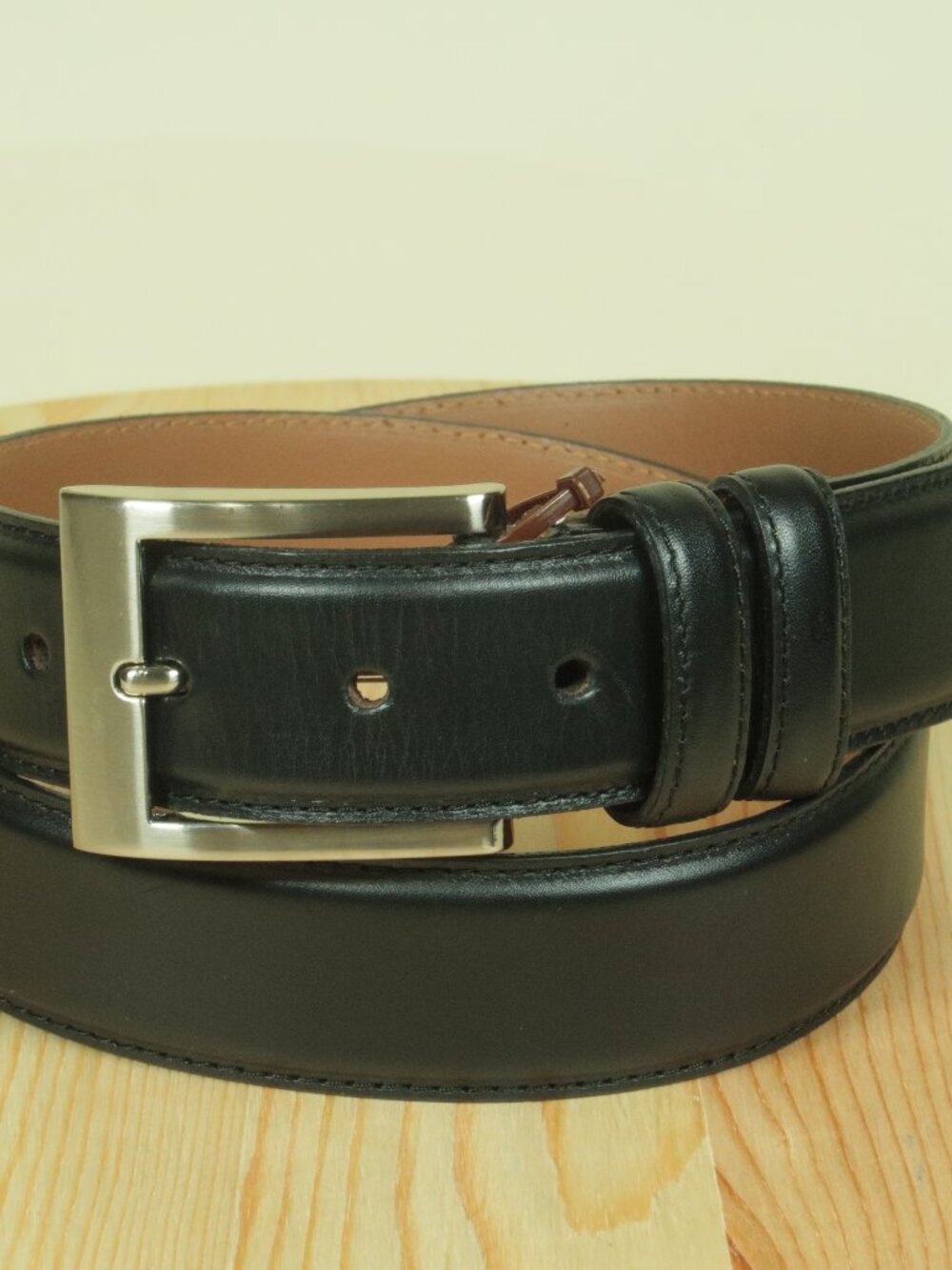 Allen Edmonds Wide Basic Dress Belt Mens 34 Black Genuine Leather Made USA